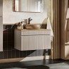 Hangend badkamermeubel 100x46 cm met beige ronde wastafel Coast 100 Aanbieding