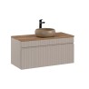 Hangend badkamermeubel 100x46 cm met beige ronde wastafel Coast 100 Verkoop