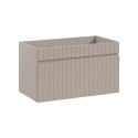 Hangend badkamermeubel, beige wastafel, spiegel en kolomkast Coast 100 SNA Verkoop
