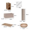 Hangend badkamermeubel, beige wastafel, spiegel en kolomkast Coast 100 SNA Keuze