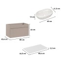 Hangend roze badkamermeubel 80x46 cm met witte opzetwastafel Lili 80 Catalogus