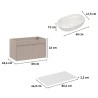 Hangend roze badkamermeubel 80x46 cm met witte opzetwastafel Lili 80 Catalogus