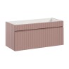 Hangend roze badkamermeubel met witte wasbak 100x45,6x46 cm Lili 100 Aanbod