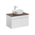 Wit hangend badkamermeubel met lade en wastafel Wiki 80 Aanbieding