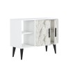 Moderne witte schoenenkast met deuren en open vakken 90x35x70 cm Arizona Voorraad