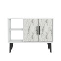 Moderne witte schoenenkast met deuren en open vakken 90x35x70 cm Arizona Model