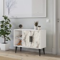 Moderne witte schoenenkast met deuren en open vakken 90x35x70 cm Arizona Aanbod