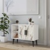 Moderne witte schoenenkast met deuren en open vakken 90x35x70 cm Arizona Aanbod