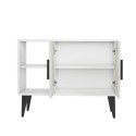 Moderne witte schoenenkast met deuren en open vakken 90x35x70 cm Arizona Afmetingen