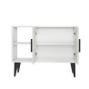 Moderne witte schoenenkast met deuren en open vakken 90x35x70 cm Arizona Afmetingen