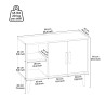 Moderne witte schoenenkast met deuren en open vakken 90x35x70 cm Arizona 