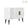 Moderne witte schoenenkast met deuren en open vakken 90x35x70 cm Arizona Aanbieding