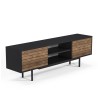 Modern design zwart en houten tv-meubel met 2 deuren en open vakken 160x35x52 cm Colosseo Verkoop