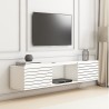 Hangend tv-meubel in moderne minimalistische stijl in zwart en wit hout Elano 