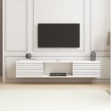 Hangend tv-meubel in moderne minimalistische stijl in zwart en wit hout Elano 