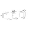Hangend wit of houten tv-meubel in modern design 150x32x28 cm Leo 