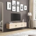 Hangend wit of houten tv-meubel in modern design 150x32x28 cm Leo Aanbod