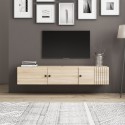 Hangend wit of houten tv-meubel in modern design 150x32x28 cm Leo Afmetingen