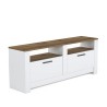 Klassiek wit en houten tv-meubel met 2 deuren  145x35x56 cm Grado Verkoop