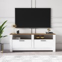 Klassiek wit en houten tv-meubel met 2 deuren  145x35x56 cm Grado Catalogus
