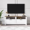 Klassiek wit en houten tv-meubel met 2 deuren  145x35x56 cm Grado Catalogus