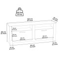Klassiek wit en houten tv-meubel met 2 deuren  145x35x56 cm Grado Keuze
