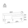 Zwart modern minimalistisch design TV-meubel met deur en lade 153x35x50 cm Leroy Keuze