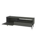Zwart modern minimalistisch design TV-meubel met deur en lade 153x35x50 cm Leroy Korting