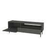 Zwart modern minimalistisch design TV-meubel met deur en lade 153x35x50 cm Leroy Korting