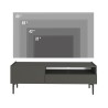 Zwart modern minimalistisch design TV-meubel met deur en lade 153x35x50 cm Leroy Voorraad