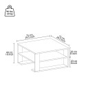 Lage zwarte en houten salontafel in modern vierkant design 75x75 cm Borvin Catalogus