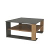 Lage zwarte en houten salontafel in modern vierkant design 75x75 cm Borvin Verkoop