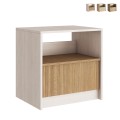 Modern nachtkastje van hout met uitschuifbare lade 62x23x63 cm Odi Aanbieding