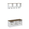 Set met schoenenrek en wandkapstok van hout Parson Kortingen