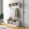 Set met schoenenrek en wandkapstok van hout Parson Aanbod
