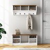 Set met schoenenrek en wandkapstok van hout Parson Model