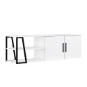 Modern glanzend wit TV-meubel 150 cm met 2 deuren en open vakken Hyeres Verkoop