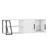 Modern glanzend wit TV-meubel 150 cm met 2 deuren en open vakken Hyeres Korting