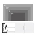Modern glanzend wit TV-meubel 150 cm met 2 deuren en open vakken Hyeres Voorraad