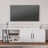 Modern glanzend wit TV-meubel 150 cm met 2 deuren en open vakken Hyeres Catalogus