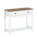 Klassieke zwarte of witte sidetable met houten blad en lade Corlay Kortingen