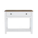 Klassieke zwarte of witte sidetable met houten blad en lade Corlay Catalogus