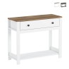 Klassieke zwarte of witte sidetable met houten blad en lade Corlay Aanbieding
