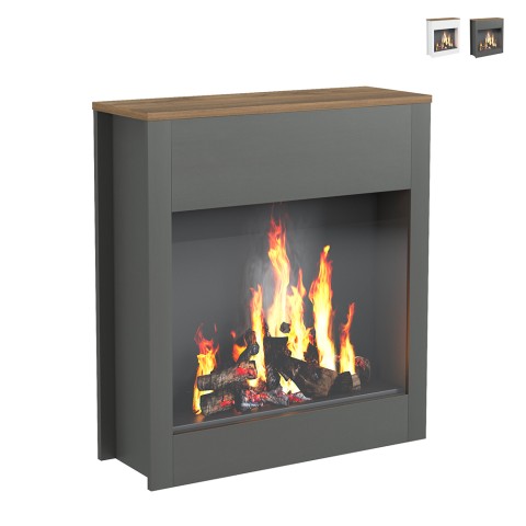 Decoratief houten frame voor elektrische open haard Buren Aanbieding