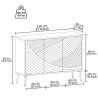 Groen dressoir met 3 deuren en gouden pootjes 120x38x88 cm Luke Voorraad