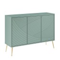 Groen dressoir met 3 deuren en gouden pootjes 120x38x88 cm Luke Verkoop