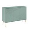 Groen dressoir met 3 deuren en gouden pootjes 120x38x88 cm Luke Verkoop