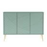 Groen dressoir met 3 deuren en gouden pootjes 120x38x88 cm Luke Aanbod