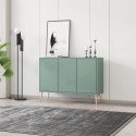 Groen dressoir met 3 deuren en gouden pootjes 120x38x88 cm Luke Kortingen