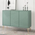 Groen dressoir met 3 deuren en gouden pootjes 120x38x88 cm Luke Aanbieding